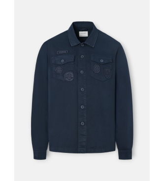 Silbon Navy patched overshirt