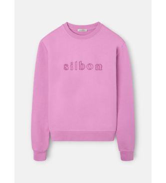 Silbon Felpa ricamata lilla