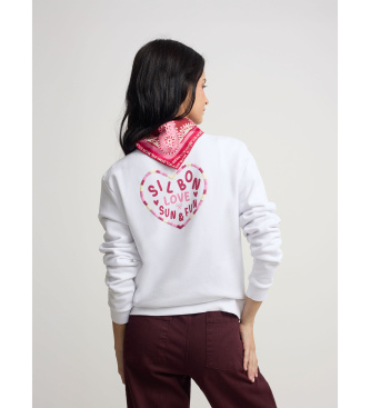 Silbon Sweatshirt cora��o amor branco