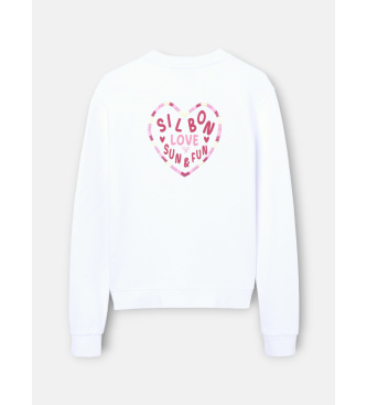 Silbon Sweatshirt cora��o amor branco