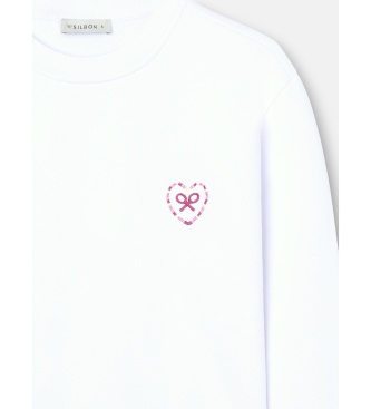 Silbon Sweatshirt cora��o amor branco