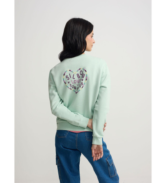 Silbon Sweatshirt cora��o amor verde