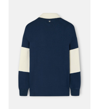 Silbon Relaxed fit polo neck sweatshirt navy panel