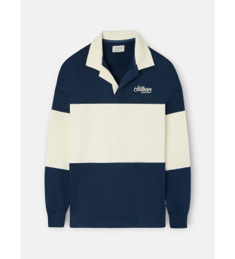 Silbon felpa con collo alto dalla vestibilit� comoda e pannello blu navy