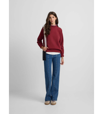 Silbon Bordo majica z volančkom na vratu