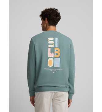 Silbon Sweatshirt med geometrisk design grn