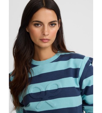 Silbon Sudadera hombreras rayas azul