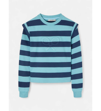 Silbon Sudadera hombreras rayas azul