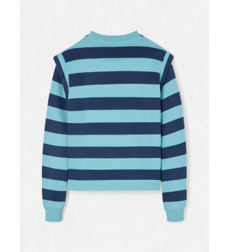 Silbon Sudadera hombreras rayas azul