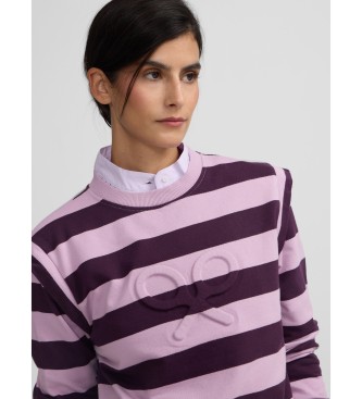 Silbon Sudadera hombreras rayas lila
