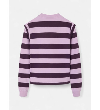 Silbon Sudadera hombreras rayas lila