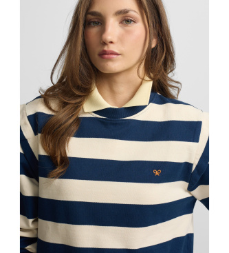 Silbon Sudadera hombreras rayas marino