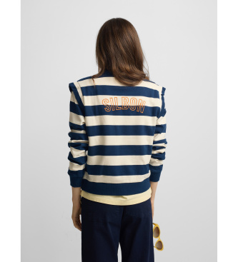 Silbon Sudadera hombreras rayas marino