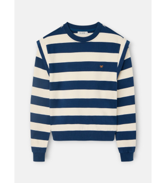 Silbon Sudadera hombreras rayas marino