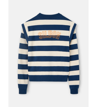 Silbon Sudadera hombreras rayas marino
