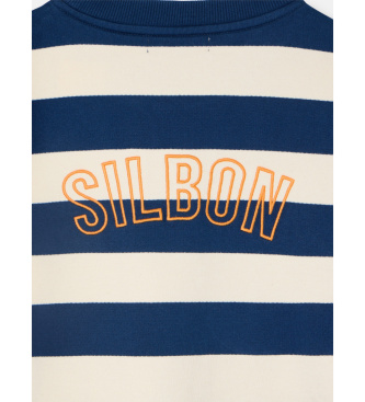Silbon Sudadera hombreras rayas marino