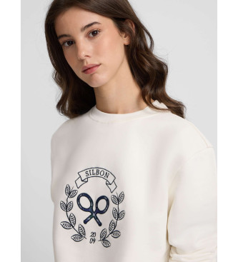 Silbon Sudadera raqueta corazn beige