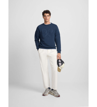 Silbon Mikina z reliefnim raketnim vzorcem v mornariški modi