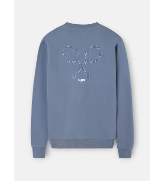 Silbon Ethnic blue racket sweatshirt