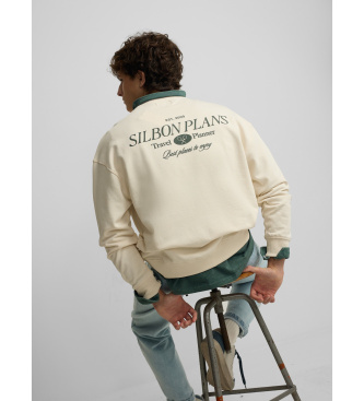 Silbon Sweatshirt relaxed fit plans beige
