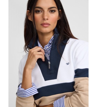 Silbon Bela, bež majica v tribarvni barvi