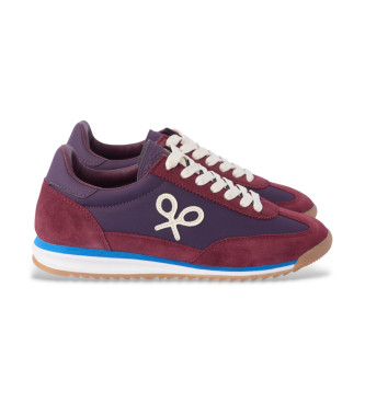 Silbon Leather running shoes racket lilac
