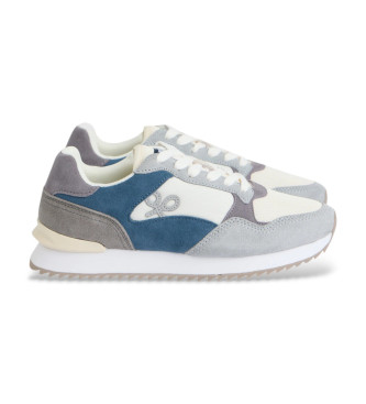 Silbon Grey urban leather trainers