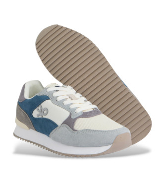 Silbon Grey urban leather trainers