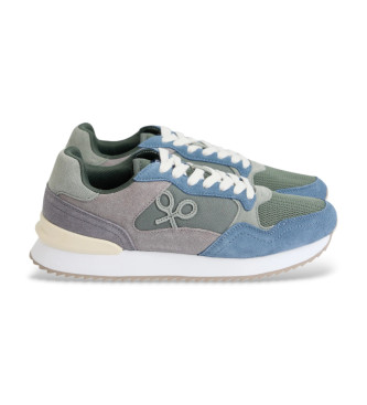 Silbon Green urban leather trainers