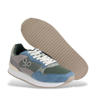 Silbon Green urban leather trainers