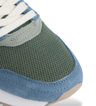 Silbon Green urban leather trainers