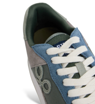 Silbon Green urban leather trainers