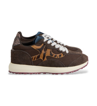 Silbon Leather Sneakers Rackets09 brown
