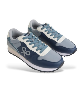 Silbon Chaussures de sport en cuir bleu