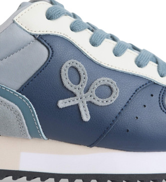Silbon Chaussures de sport en cuir bleu