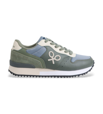 Silbon Chaussures de sport en cuir vert