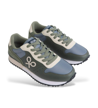 Silbon Chaussures de sport en cuir vert