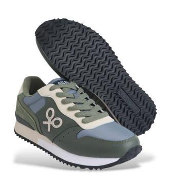 Silbon Chaussures de sport en cuir vert
