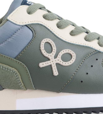 Silbon Chaussures de sport en cuir vert