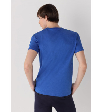 Six Valves Blaues Kurzarm-T-Shirt