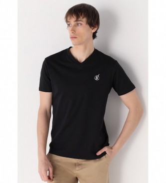 Six Valves Basic Kurzarm-T-Shirt schwarz