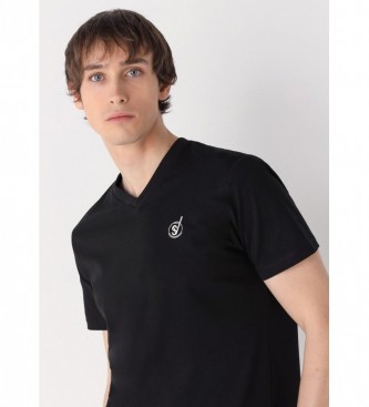 Six Valves Basic Kurzarm-T-Shirt schwarz