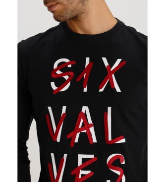 Six Valves Camiseta Grafica Emb+Print preta