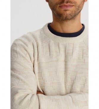 Six Valves Beige Embossed Sweater