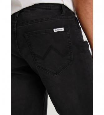 Six Valves Pantalon confort en denim noir
