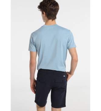 Six Valves Bermuda Chino Satin Shorts Color Blue