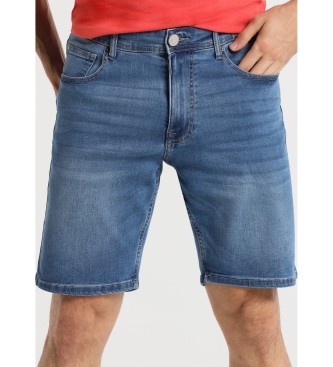 Six Valves Spodenki Denim Slim Bermuda Shorts - Medium Medium Blue 