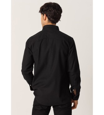 Six Valves Camicia a maniche lunghe in denim nero