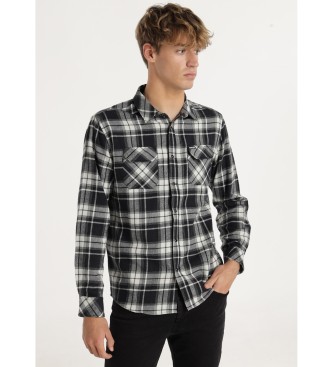 Six Valves Camisa de flanela preta