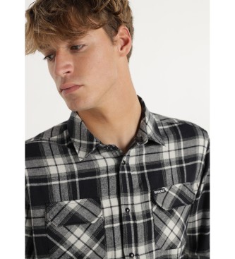 Six Valves Camisa de flanela preta